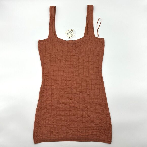 Free People FP Beach Short N Sweet Size Large Ambered Coral Sweater Minidress - Picture 8 of 15